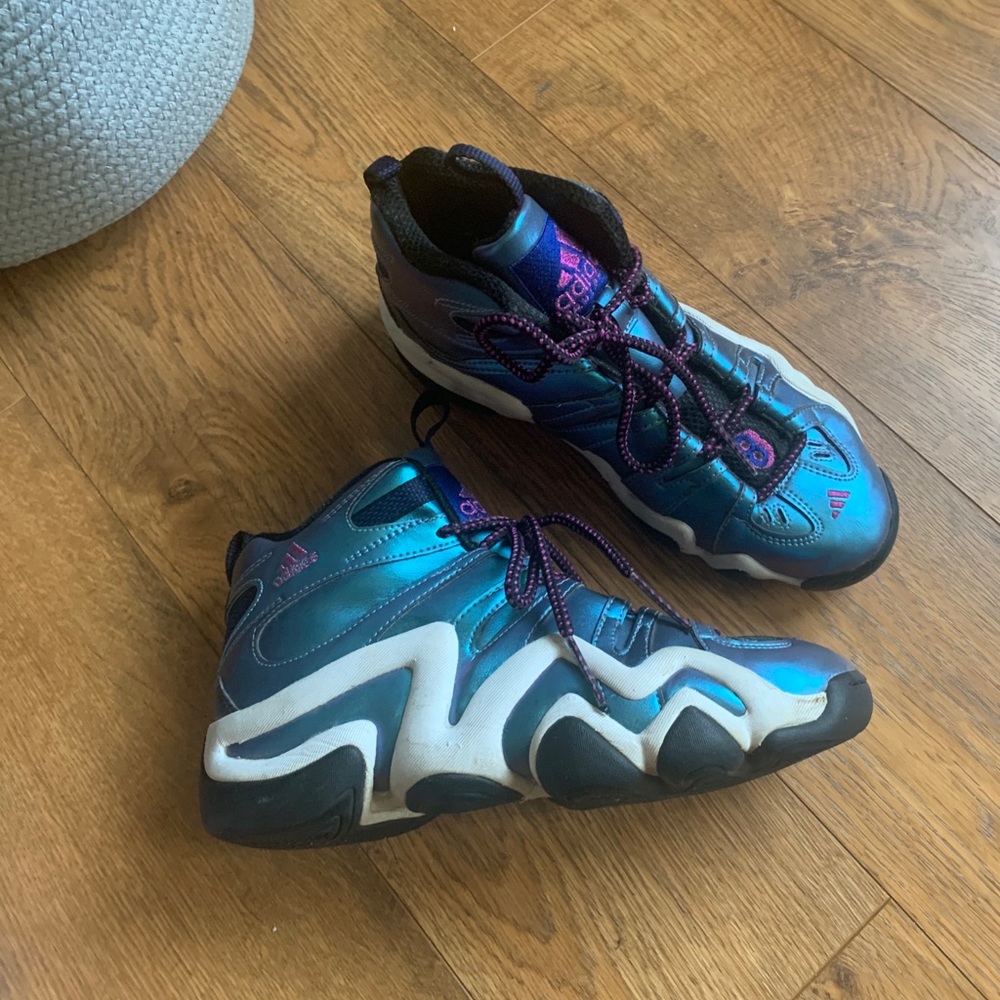 Adidas crazy 8 purple blue pink oil spill shoe